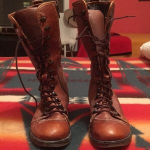 brown calf lace up boots